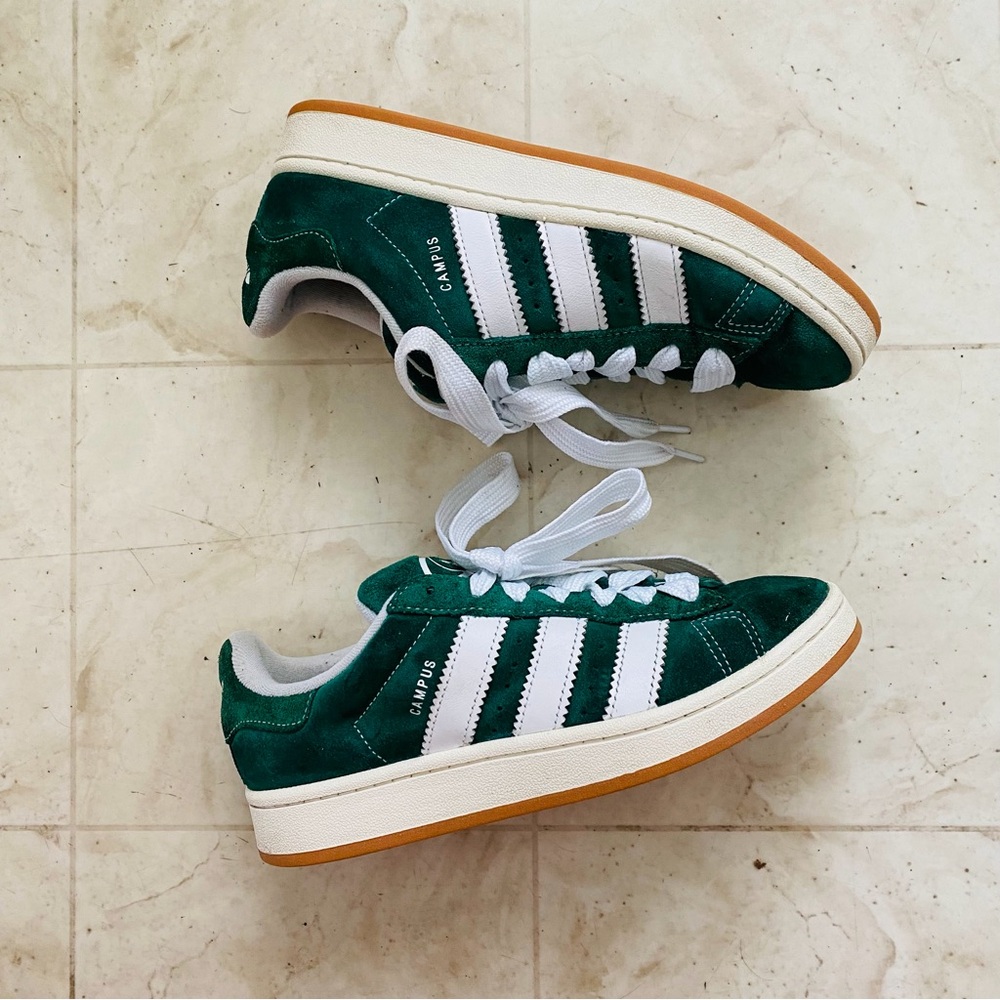 $110 Adidas Campus 00s Green Suede Lace-up Low Top Shoes Sneakers Women's Size 8 - Picture 4 of 14